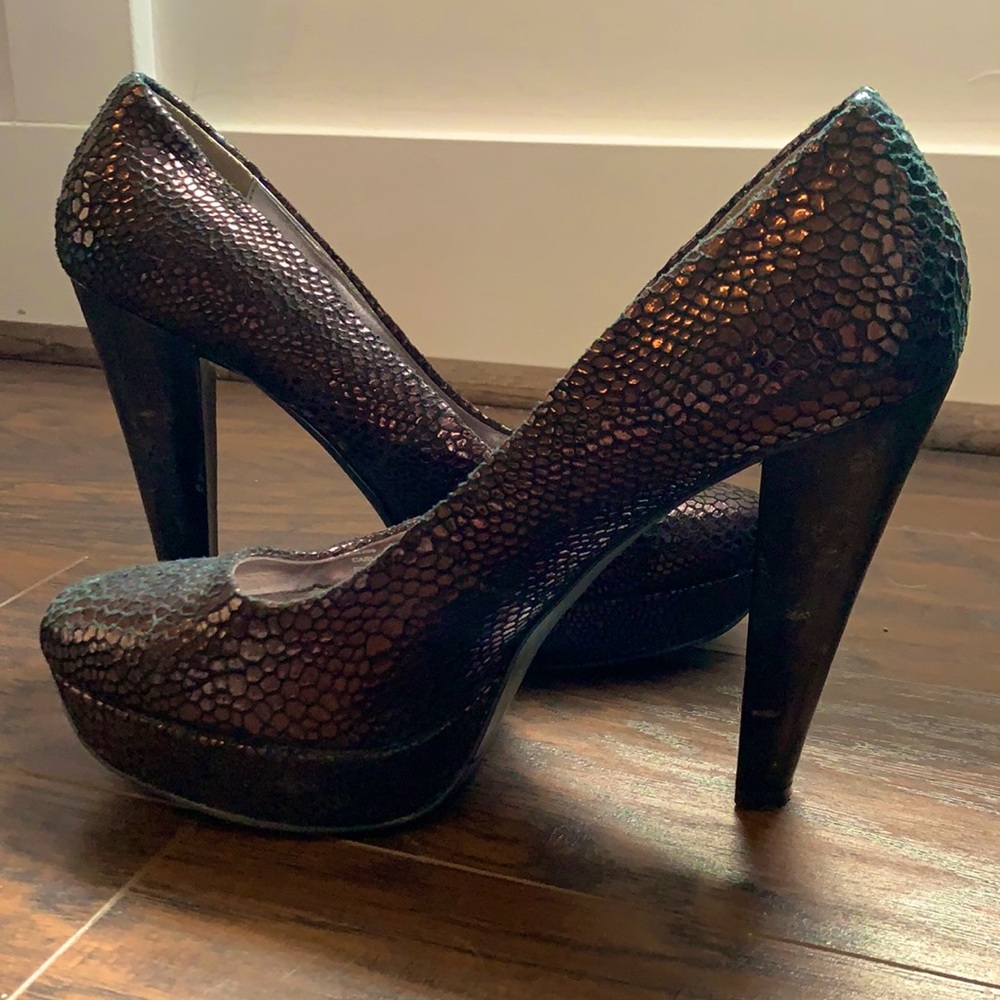 Calvin Klein Snakeskin Platform Pump